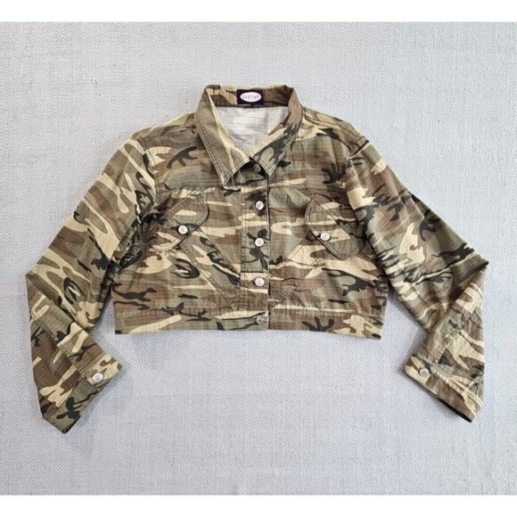 Zoey Beth Jacket Vintage Camouflage Jacket Cropped Top Jacket Vintage Size Large - Picture 1 of 11